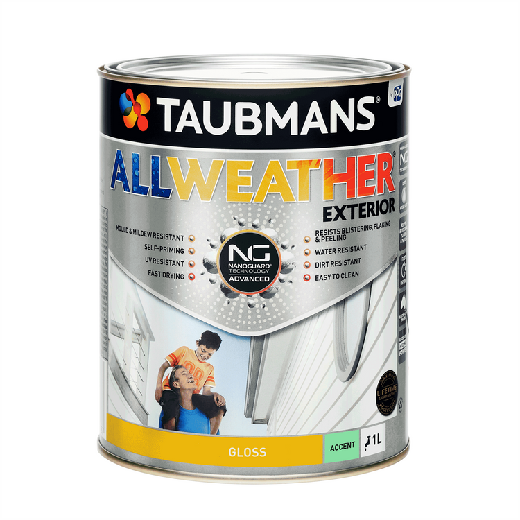 Taubmans 1L Accent Gloss All Weather Exterior Paint