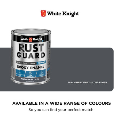 White Knight Rust Guard Machinery Grey Gloss Epoxy Enamel Paint - 1L