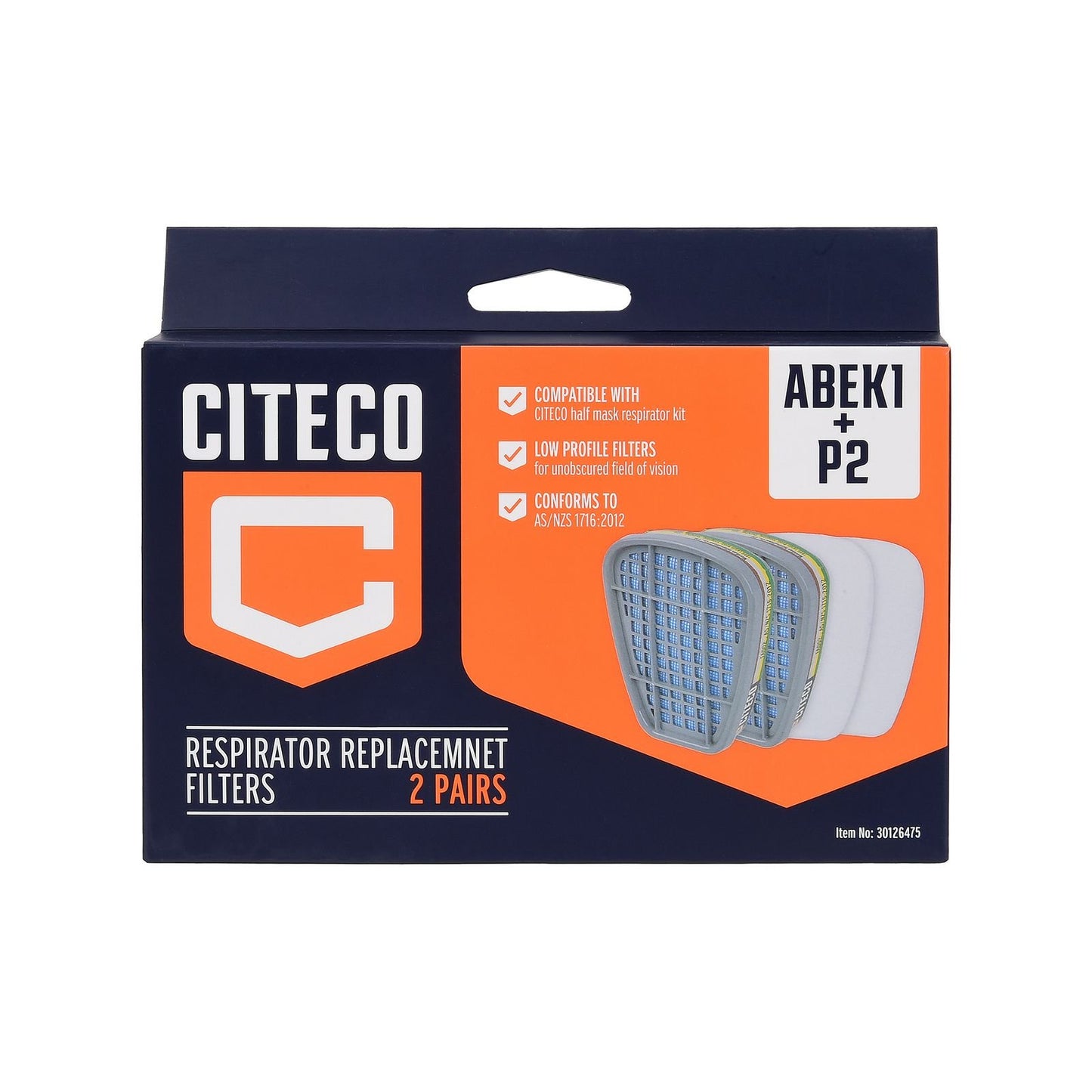 Citeco Replacement Respirator Cartridge ABEK1P2 - 120 x 80 x 75mm