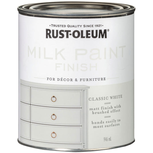 Rust-Oleum Milk Paint Classic White Finish 946ml