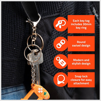 Taskmaster Gold Key Rings with Clip - 30mm - 5 Pack
