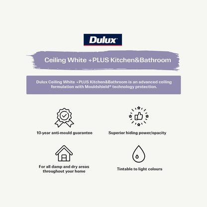 Dulux Ceiling Paint - 2L - Water-based - Mould Resistant
