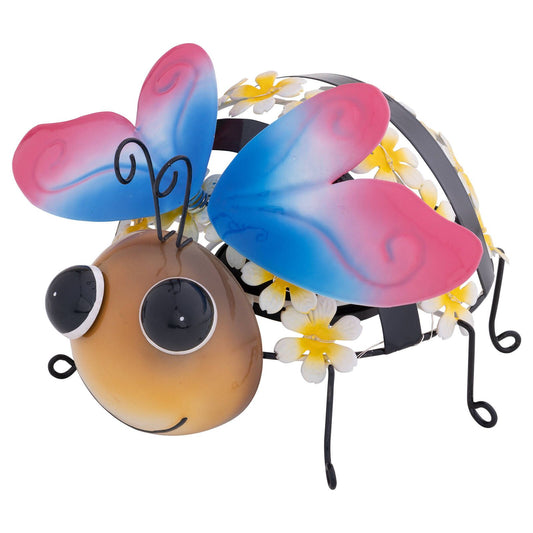 Click Solar Metal Animal Light Bee - Yellow/Pink