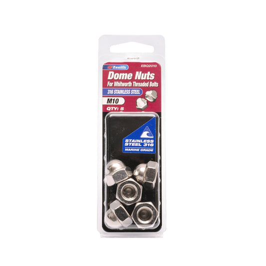 Zenith M10 Dome Nut - 316 Stainless Steel - 5 Pack