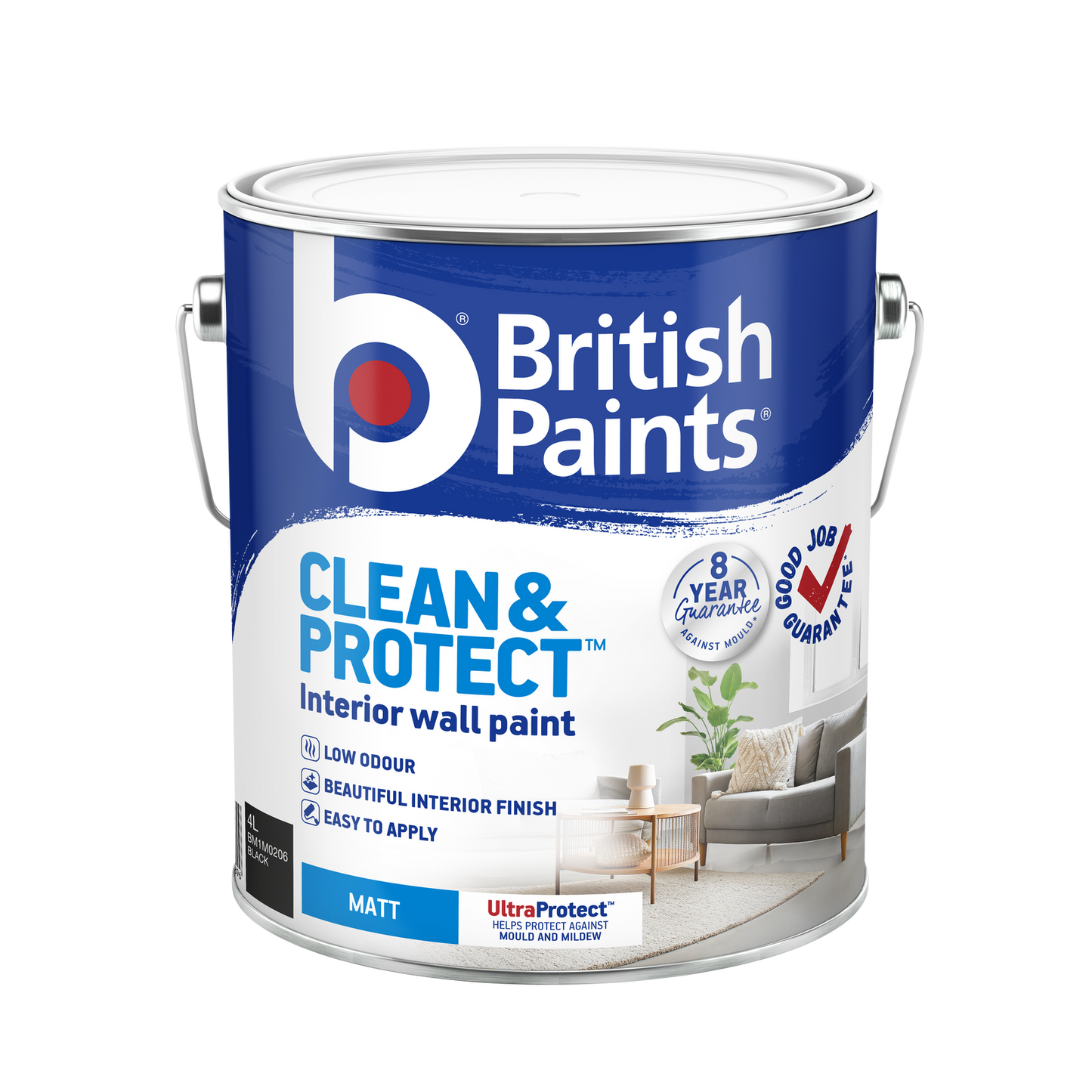 British Paints Black Matt Interior Paint - 4L