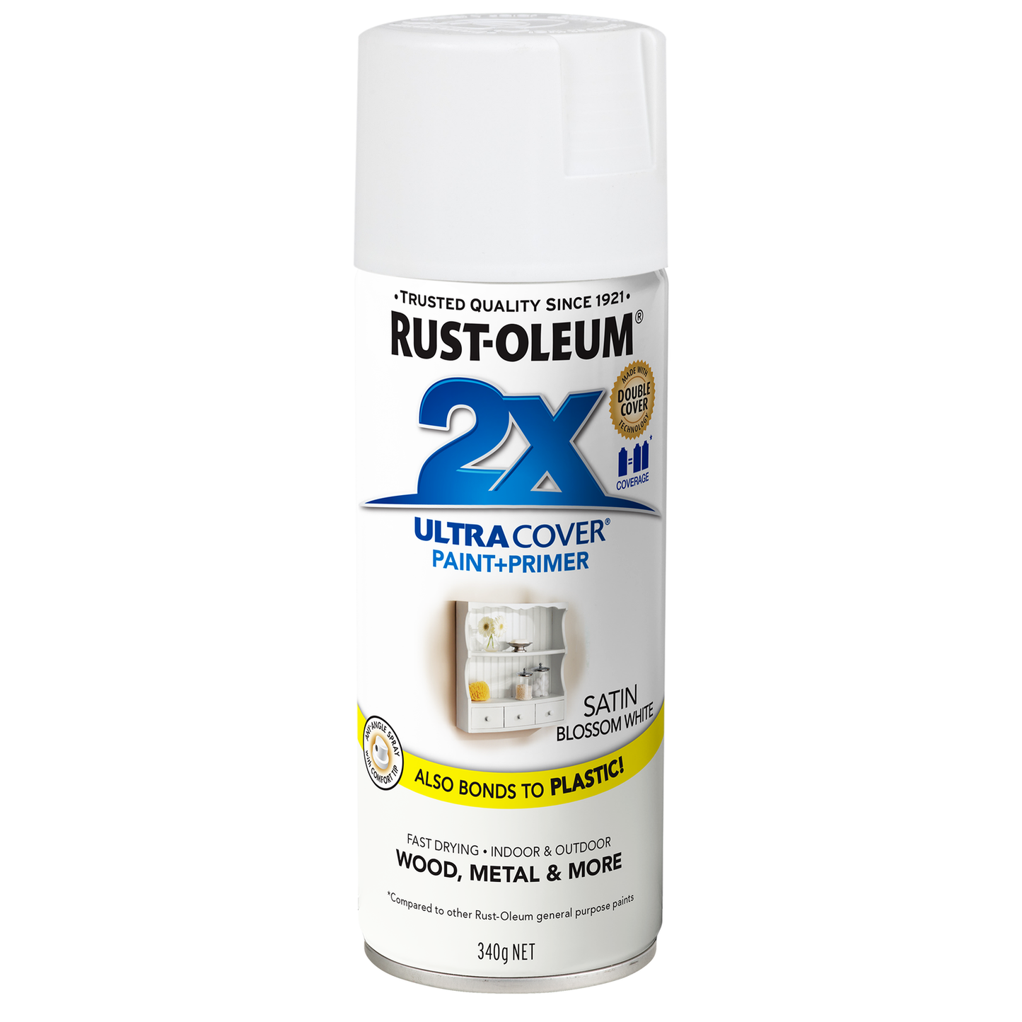 Rust-Oleum 2X Ultra Cover Satin Spray Paint - 340g - Blossom White