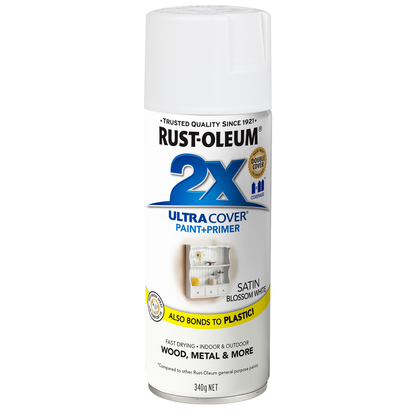 Rust-Oleum 2X Ultra Cover Satin Spray Paint - 340g - Blossom White