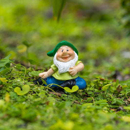 Northcote Pottery Green Hat Yoga Gnome Polyresin Decorative Garden Stake -  6.5 x 15cm