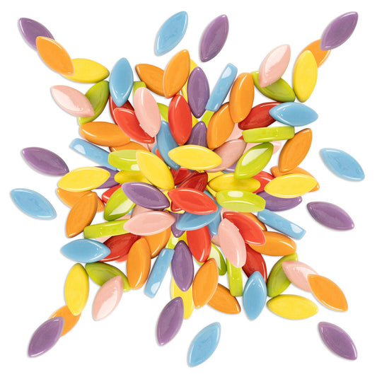Mandala Art Flower Petals Mosaic Glass Tiles - 10 x 20mm