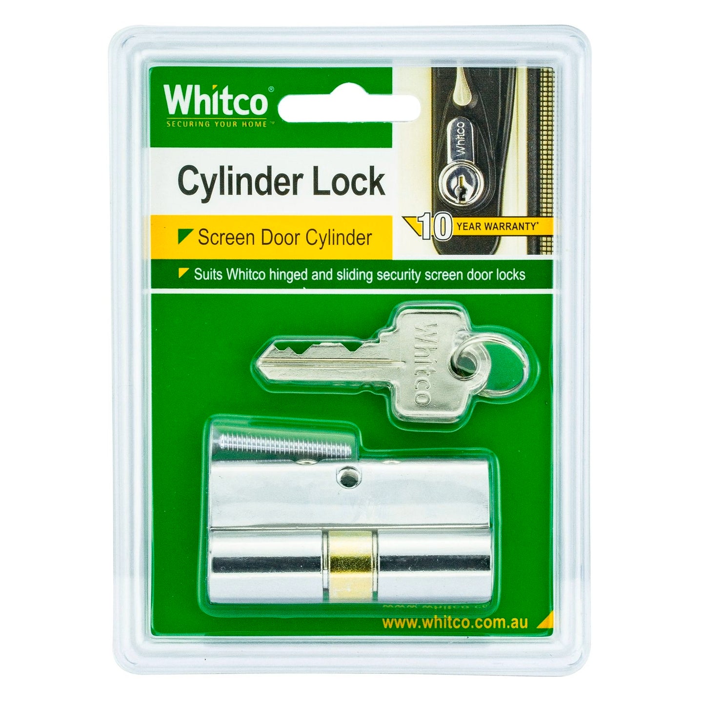 Whitco Security Door Lock - 5 Pin - Chrome