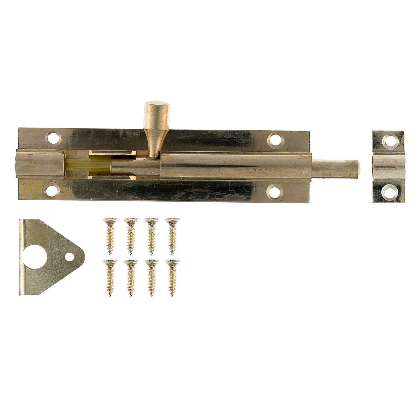 Taskmaster Barrel Bolt - 100mm - Polished Brass