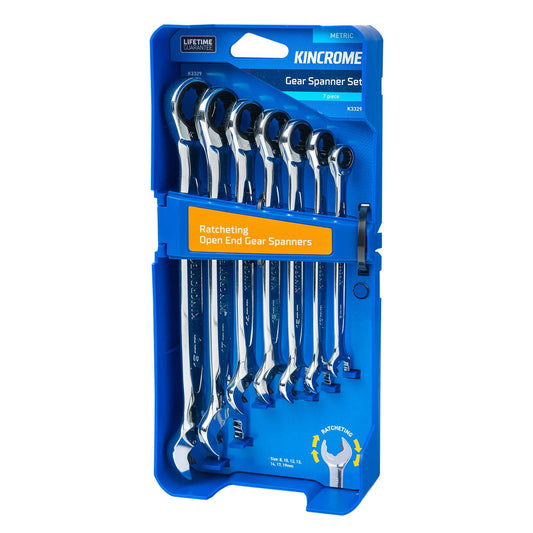Kincrome 7 Piece Metric Gear Spanner Set - 8-19mm