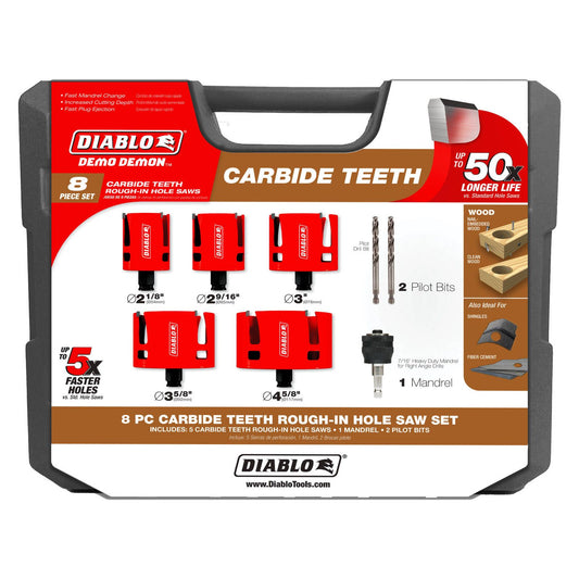 Diablo Demo Demon Carbide Teeth Hole Saw Set - 8 Piece