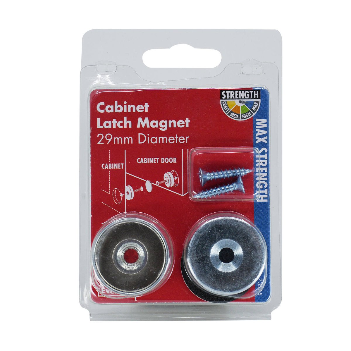 Everhang Magnetic Pull Latch Set 13.5kg Neodymium Silver Easy Install