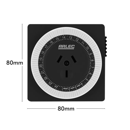 Arlec 24 Hour Compact Mechanical Timer - 10A