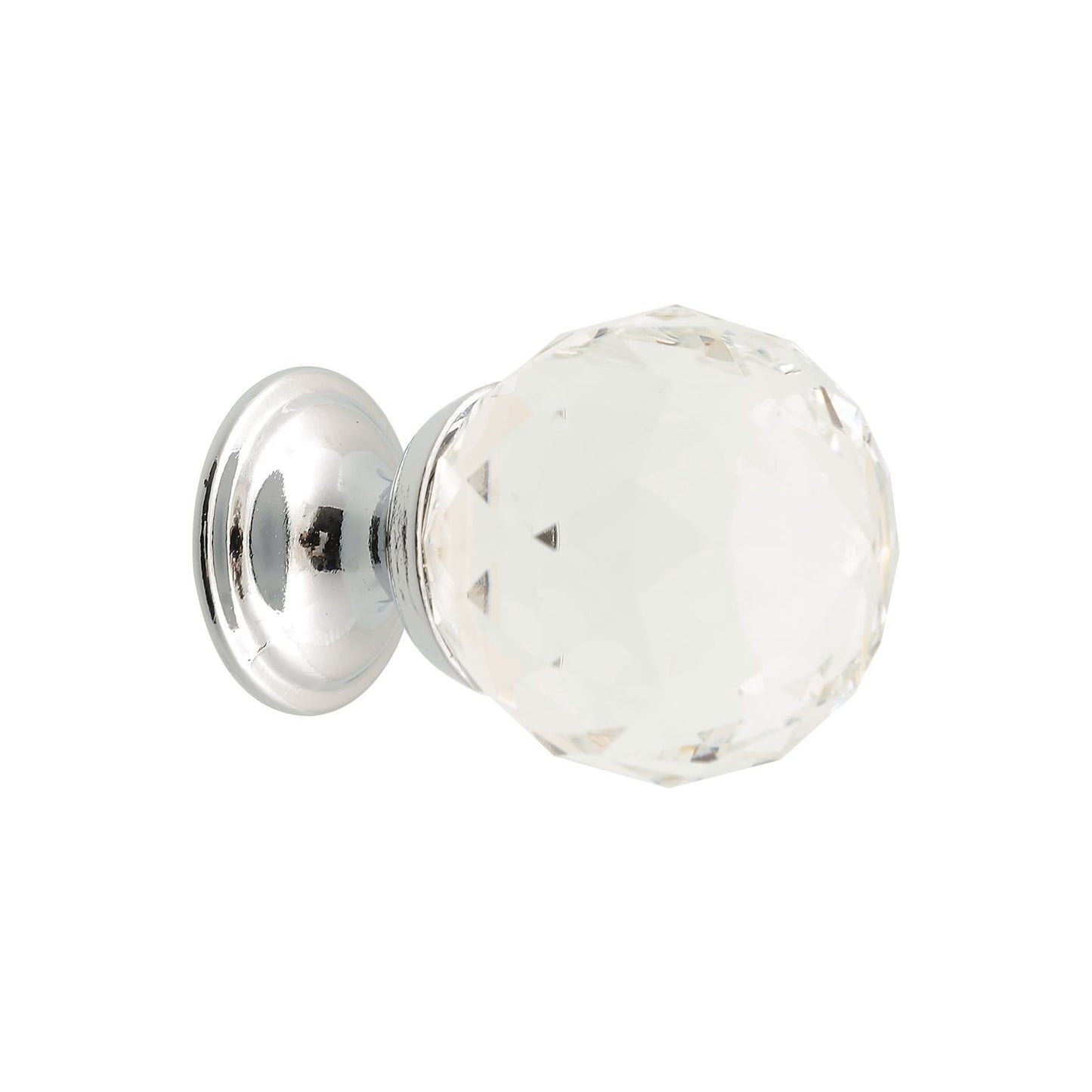 Prestige Glass Knob - 25mm - Chrome