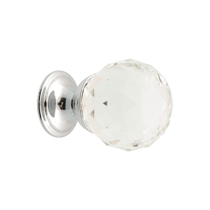 Prestige Glass Knob - 25mm - Chrome