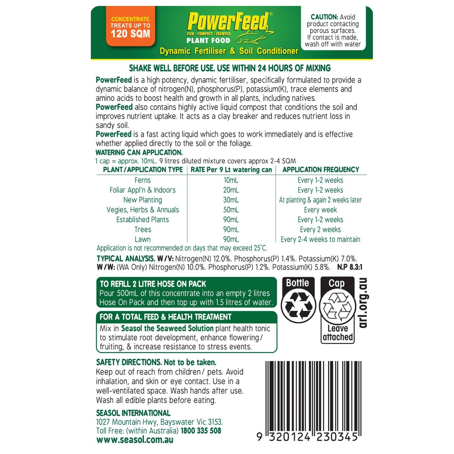Powerfeed Liquid Fertiliser Concentrate - 600ml