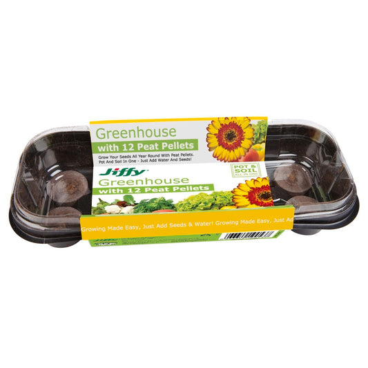Mr Fothergill Jiffy Windowsill Greenhouse - 12 Peat Pellets