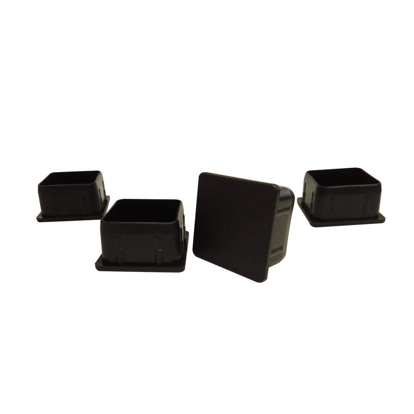 Surface Gard Black Square Plastic Chair Tip - 50mm - 4 Pack