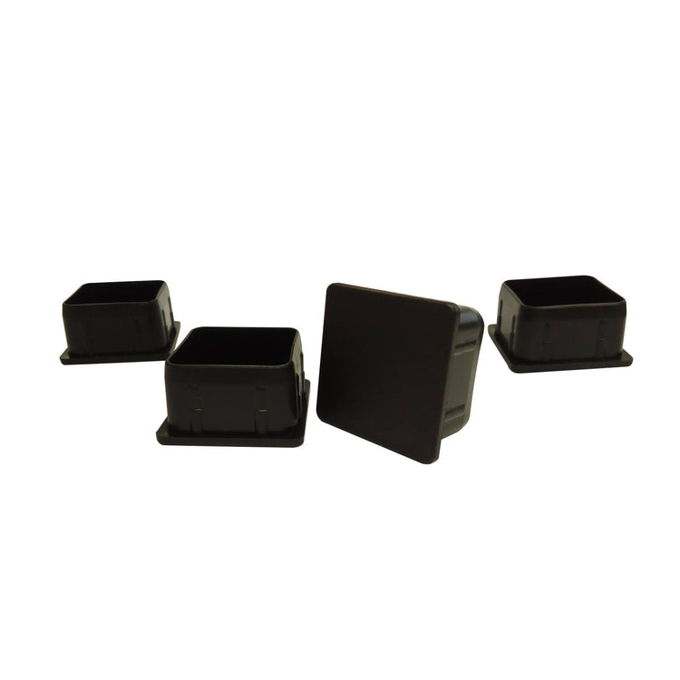 Surface Gard Black Square Plastic Chair Tip 50mm 4 Pack