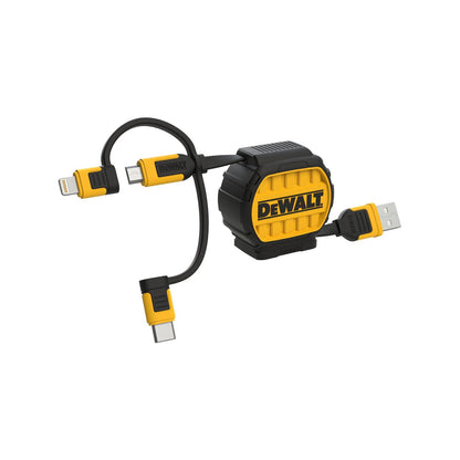Dewalt Retractable Charging Cable - 1m - 3 in 1