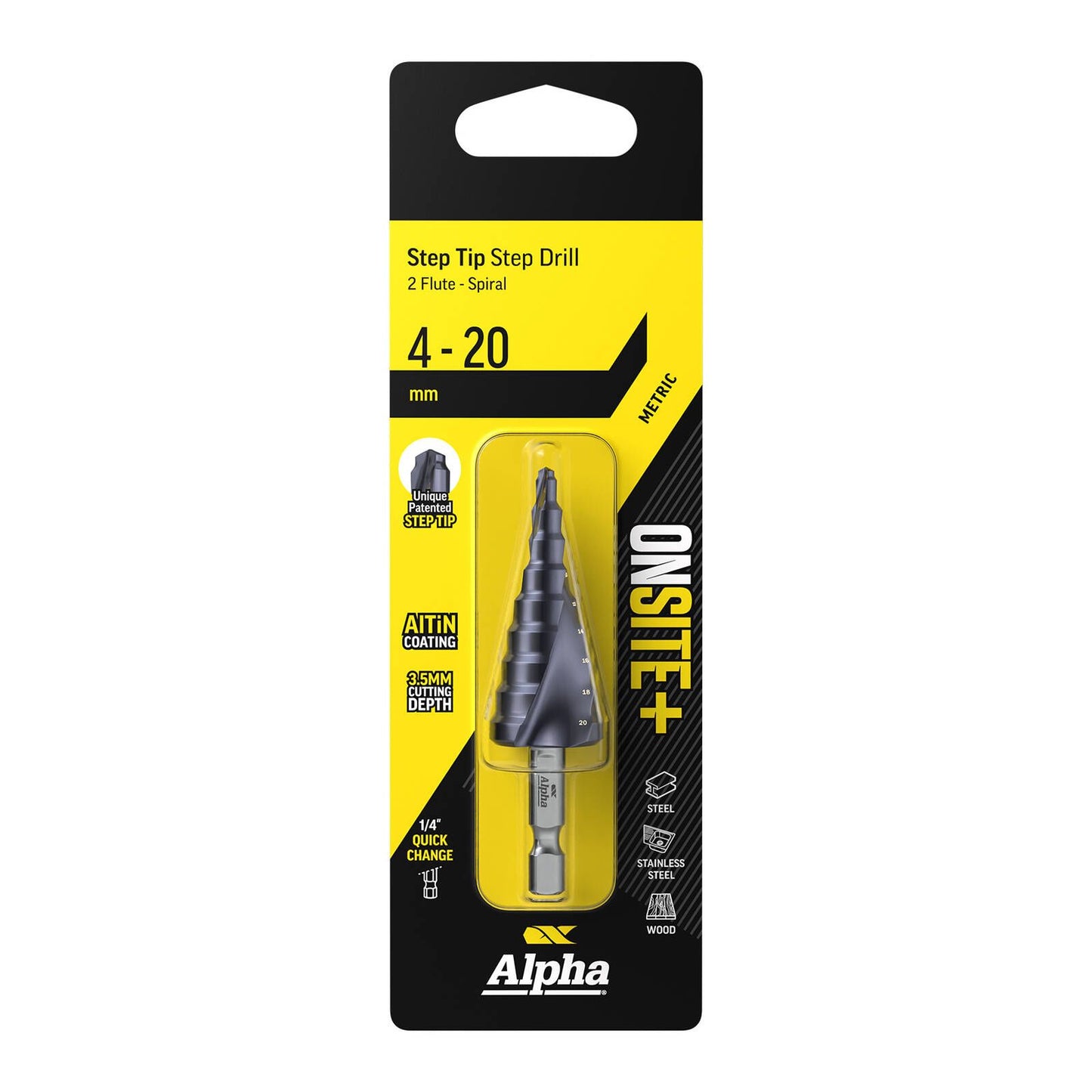 Alpha Onsite Step Tip Step Drill 4-20mm