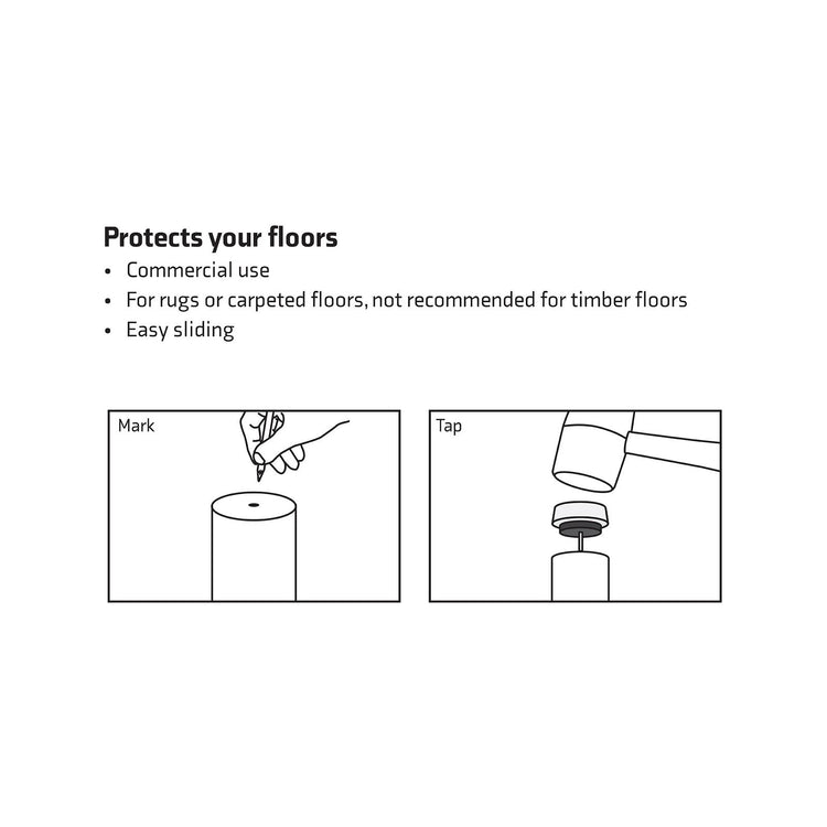 Surface Gard White Plastic Cushioned Glide 22mm 4 Pack