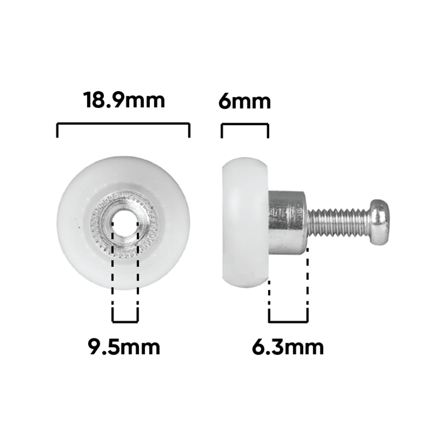 Rolltrak Convex Roller - 19mm - 8kg