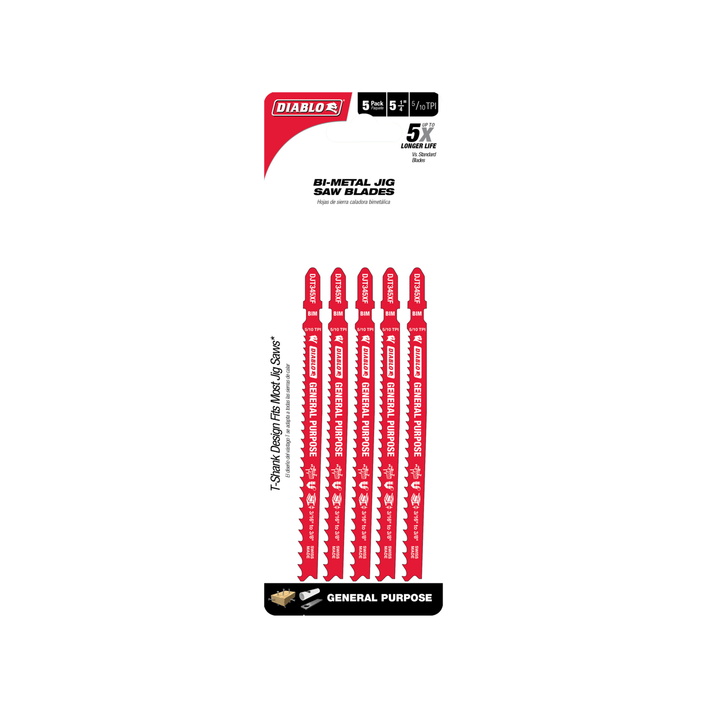Diablo Bi Metal Jig Saw Blade - 132mm - 5 Pack