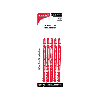 Diablo Bi Metal Jig Saw Blade - 132mm - 5 Pack