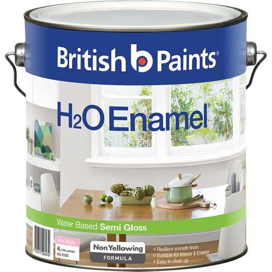 British Paints Extra Bright H2O Enamel Paint - 4L