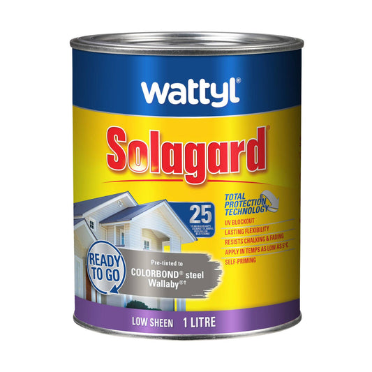 Wattyl Solagard Exterior Paint - 1L - Wallaby - Low Sheen