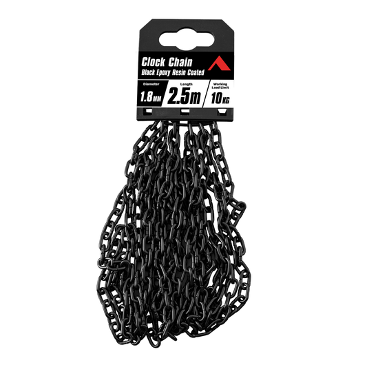 Pinnacle Clock Chain - 1.8mm x 2.5m - Black - 10kg