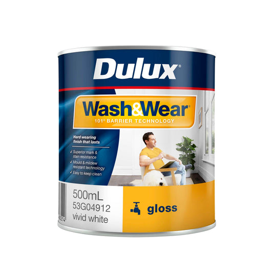 Dulux Vivid White Wash Wear Gloss Interior Paint - 500ml