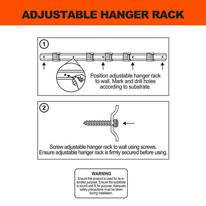 Everhang Sliding Bars Broom Holder - 425mm