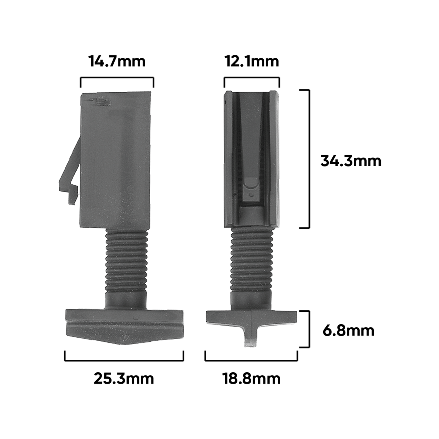 Rolltrak Sliding Screen Door Top Guide - 25 x 42mm - 2 Pack