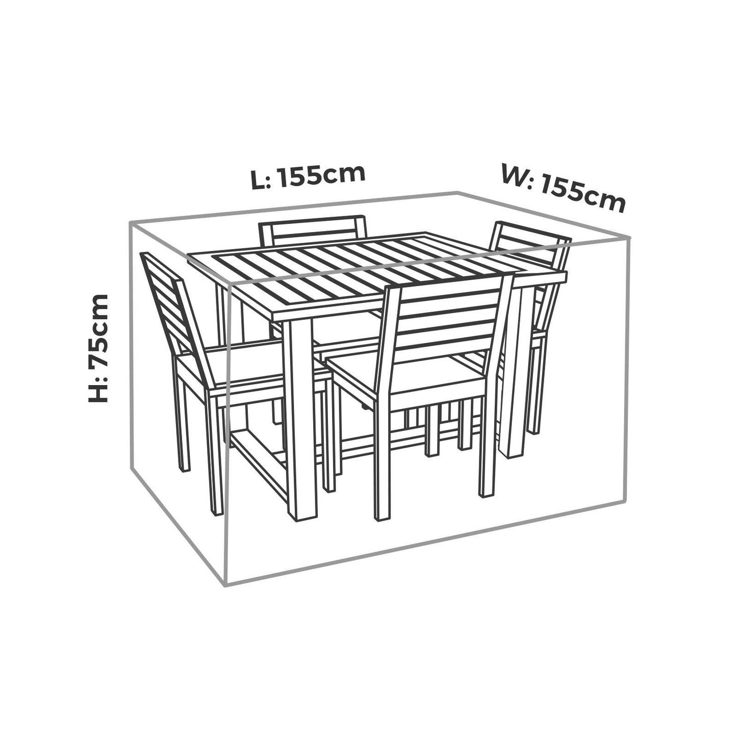 Mojo Square Table & Chairs Cover - 1550 x 750mm