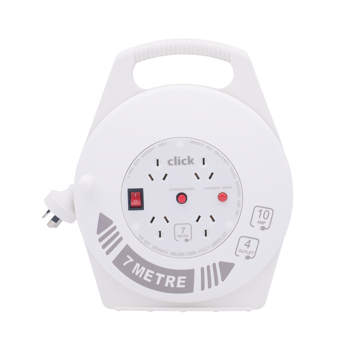 Click Cable Reel - 7m - 4 Outlets