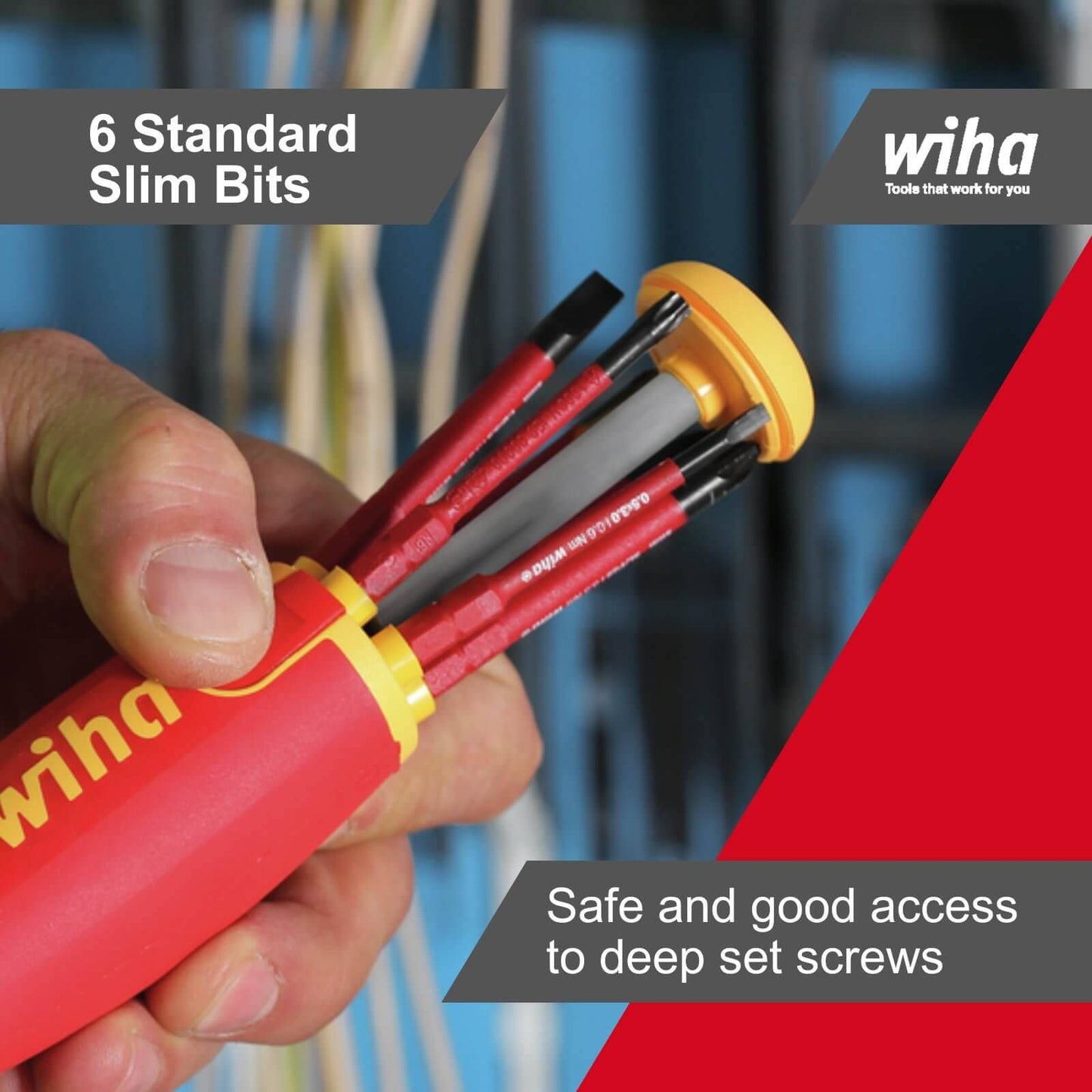 Wiha Magazine Bit Holder - 6 x 75mm - Insulated