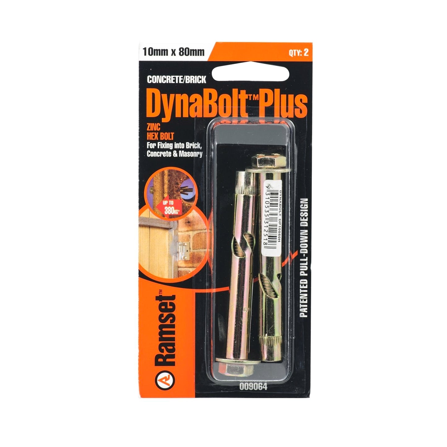 Ramset DynaBolt Plus - 10 x 80mm - 2 Pack