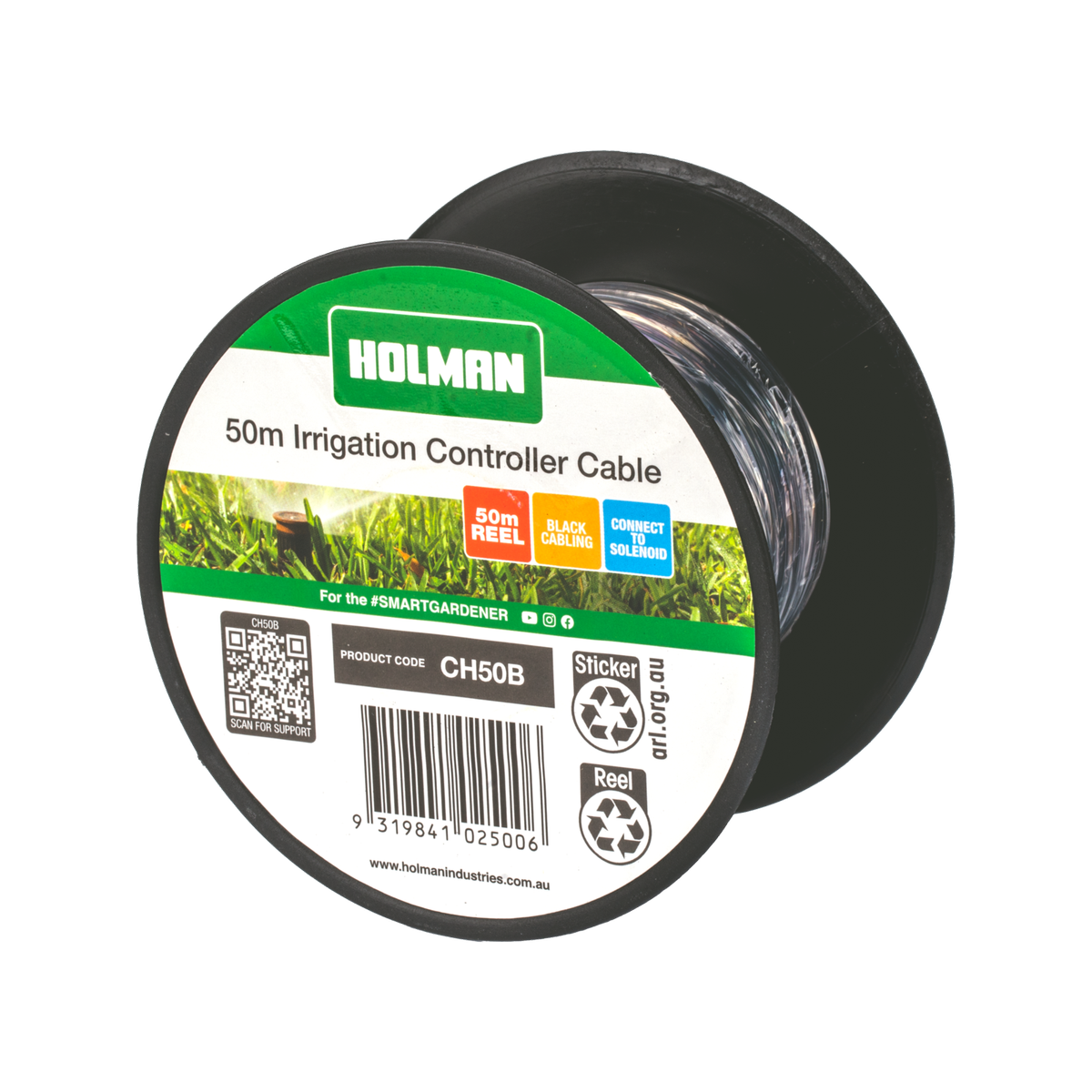 Holman 50m Black Wire Irrigation Cable - Wire - 50m - Durable Connection