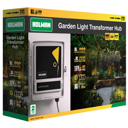 Holman Warm White Garden Light Transformer Hub 60W Durable Easy Install