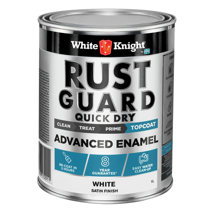 White Knight Rust Guard Satin Enamel Paint - 1L