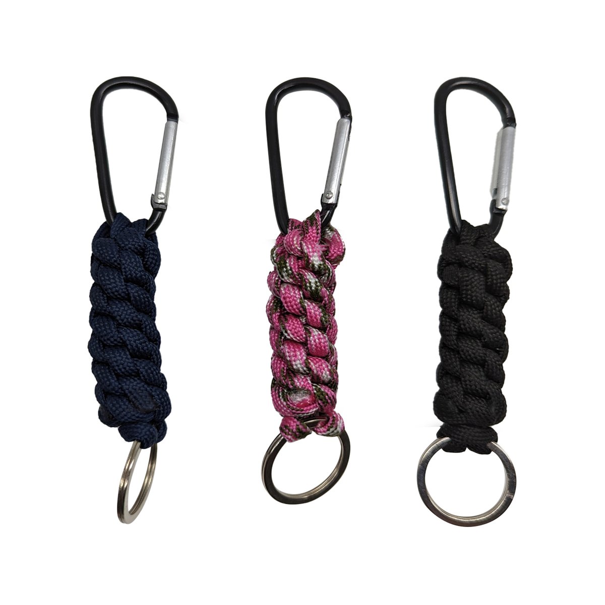 Key Essentials Key Ring Carabiner - 120mm - Steel - With Paracord