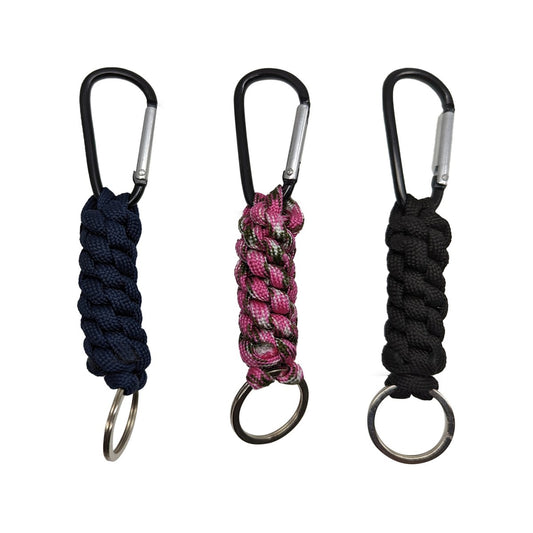 Key Essentials Key Ring Carabiner - 120mm - Steel - With Paracord