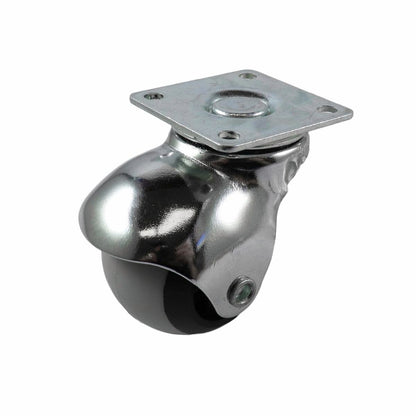 Easyroll 38mm Swivel Plate TPR Ball Wheel Castor - 25kg Load Capacity - Grey