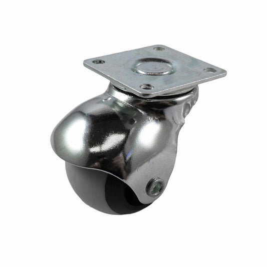 Easyroll 38mm Swivel Plate TPR Ball Wheel Castor - 25kg Load Capacity - Grey