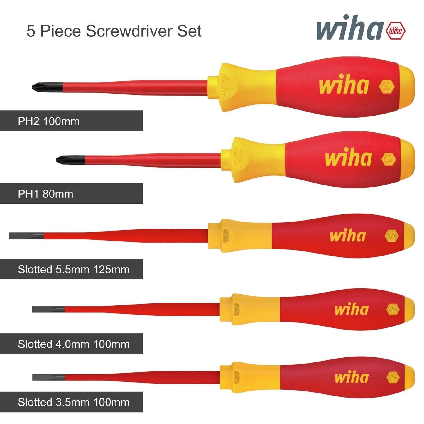 Wiha Insulated VDE Screwdriver Set - 5 Piece
