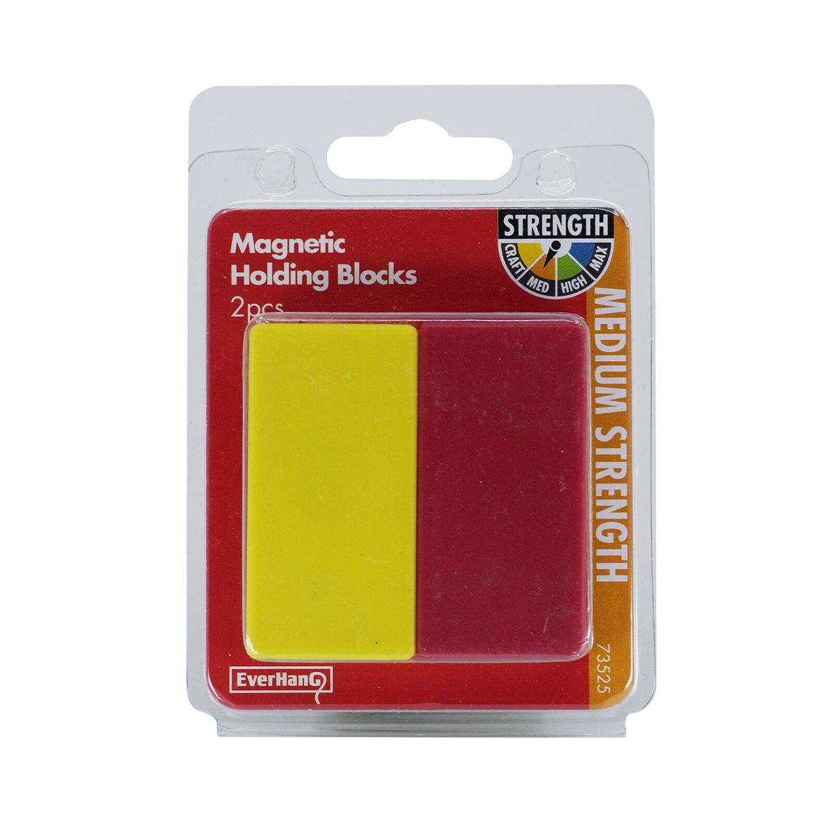 Small Yellow Rectangular Magnets Everhang Yellow Red Block Magnet 52 x 12mm PVC Coated 2 Pack – DEAL FIRST
